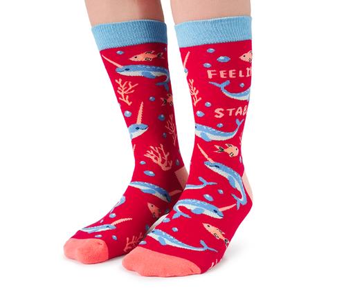 Naughty Narwhal Socks - (S/M)