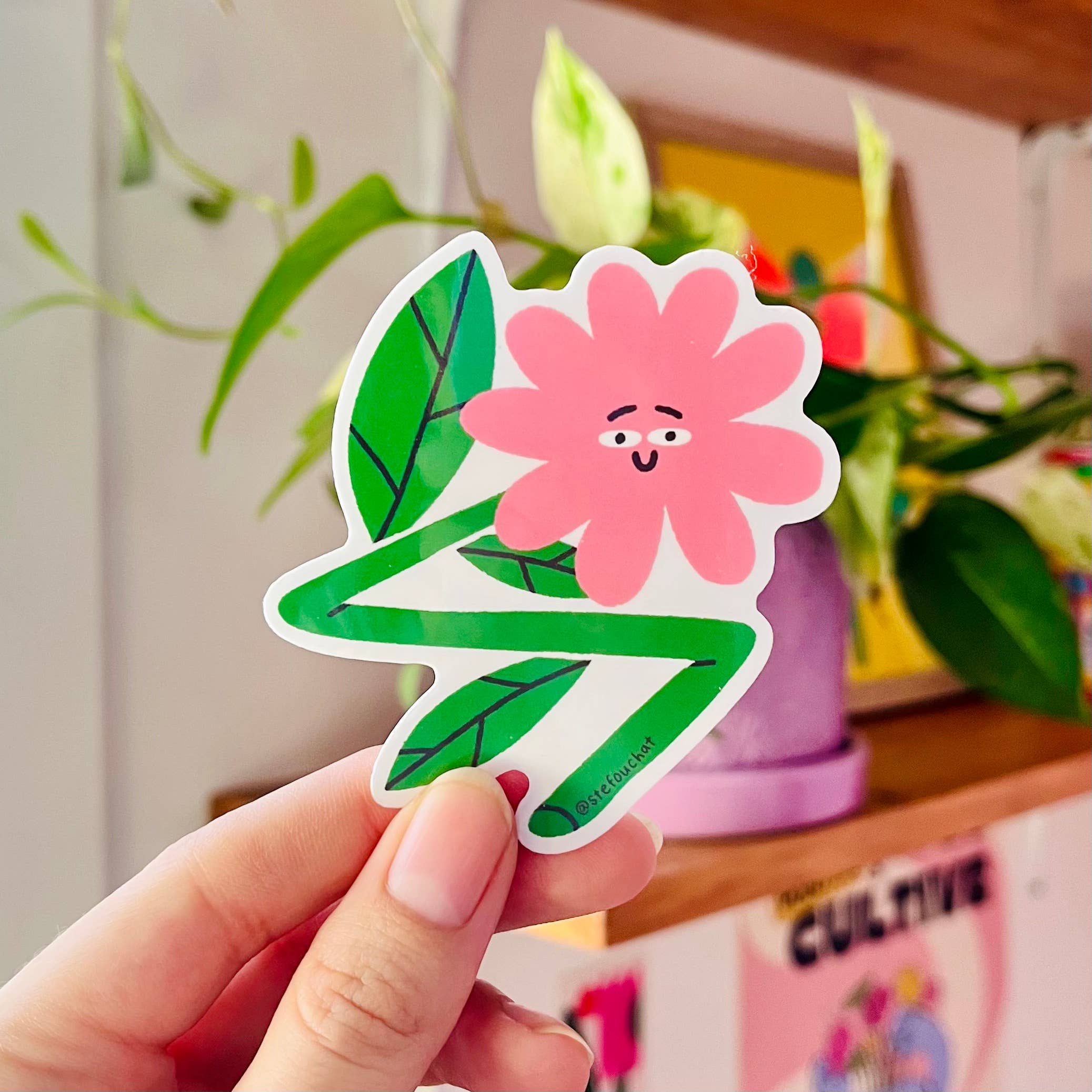 Pink Flower Sticker