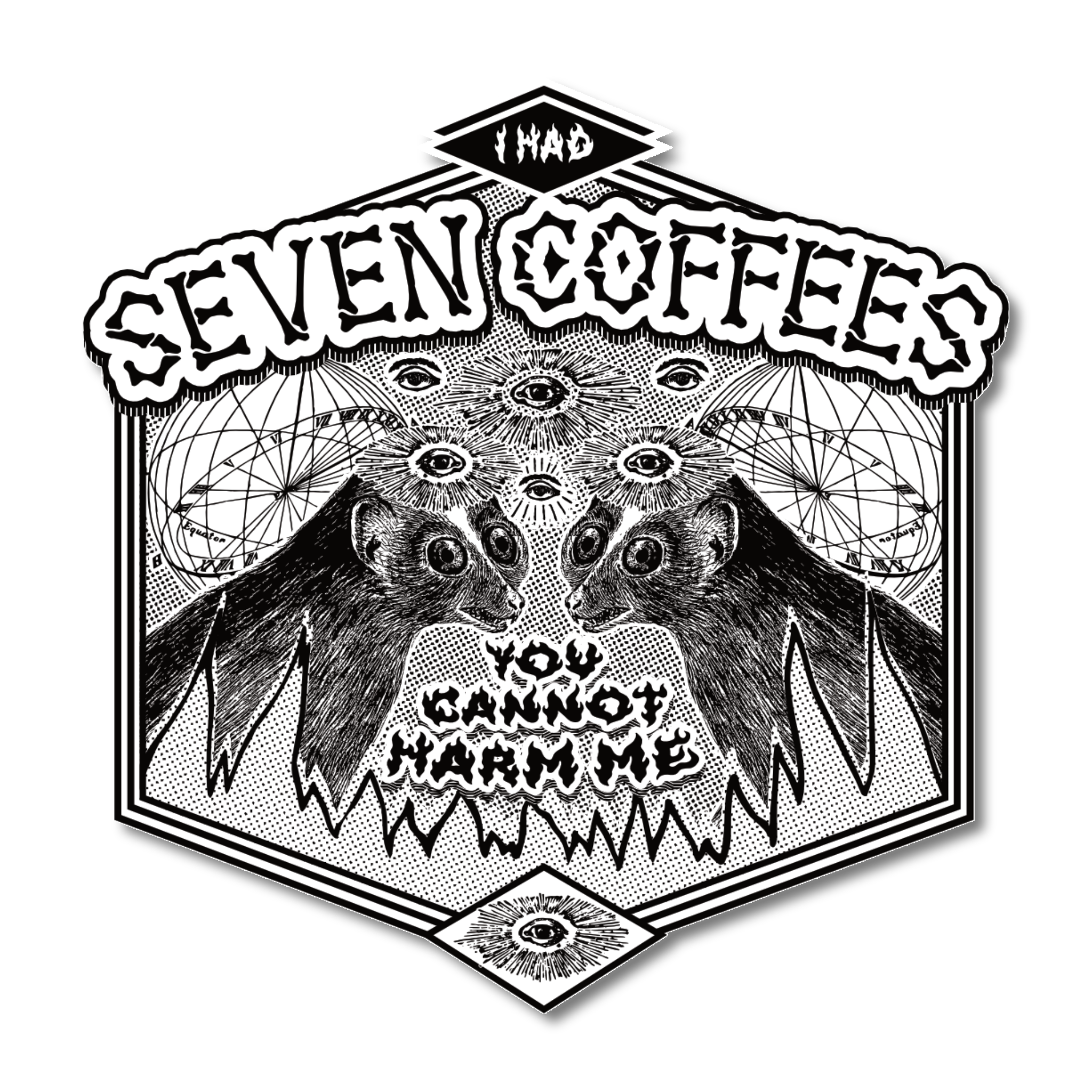 Seven Coffees Vinyl Sticker