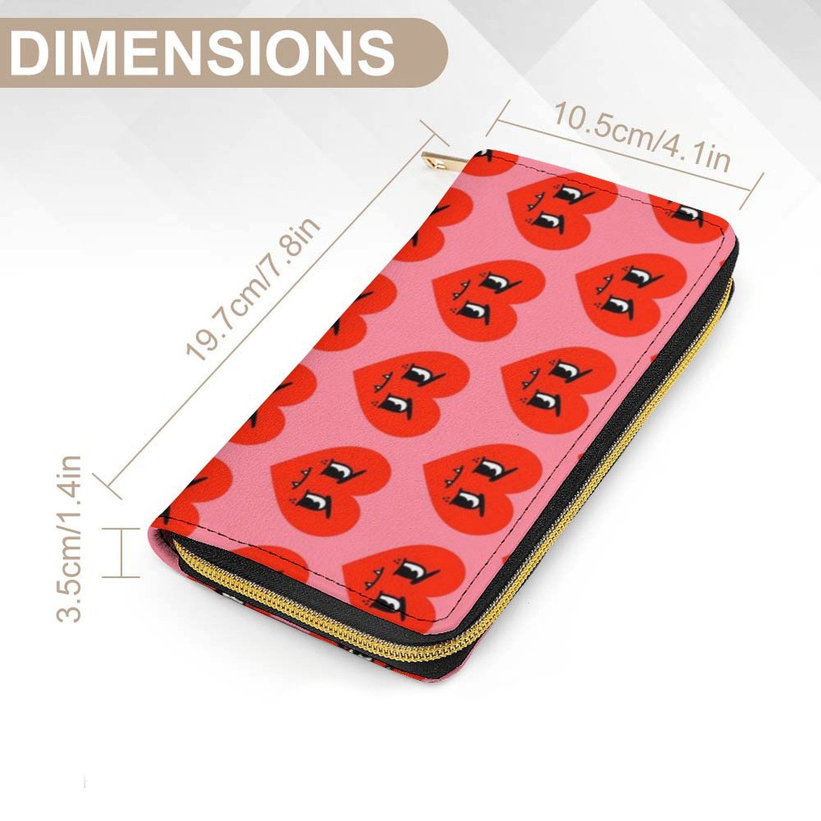 Grumpy Heart Zippered Wallet