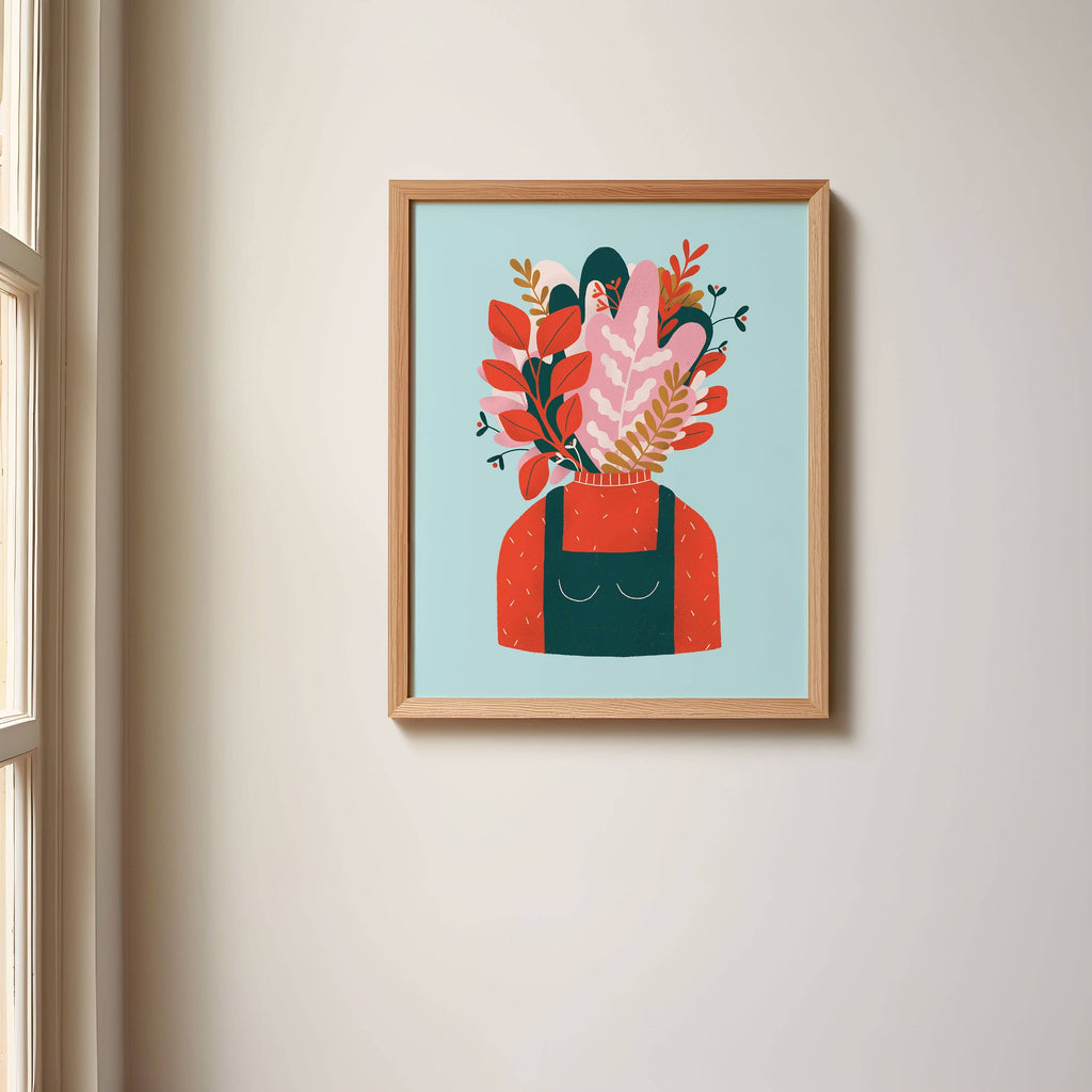 Head in Flowers Print - 8x10