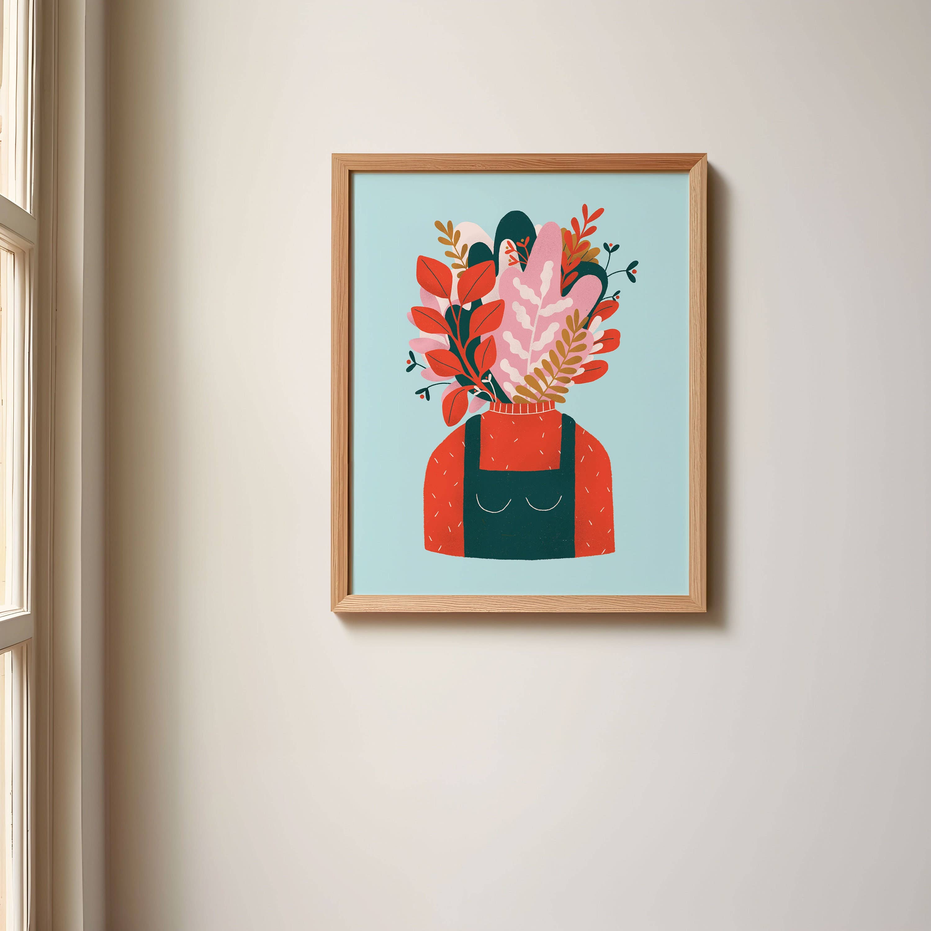 Head in Flowers Print - 8x10
