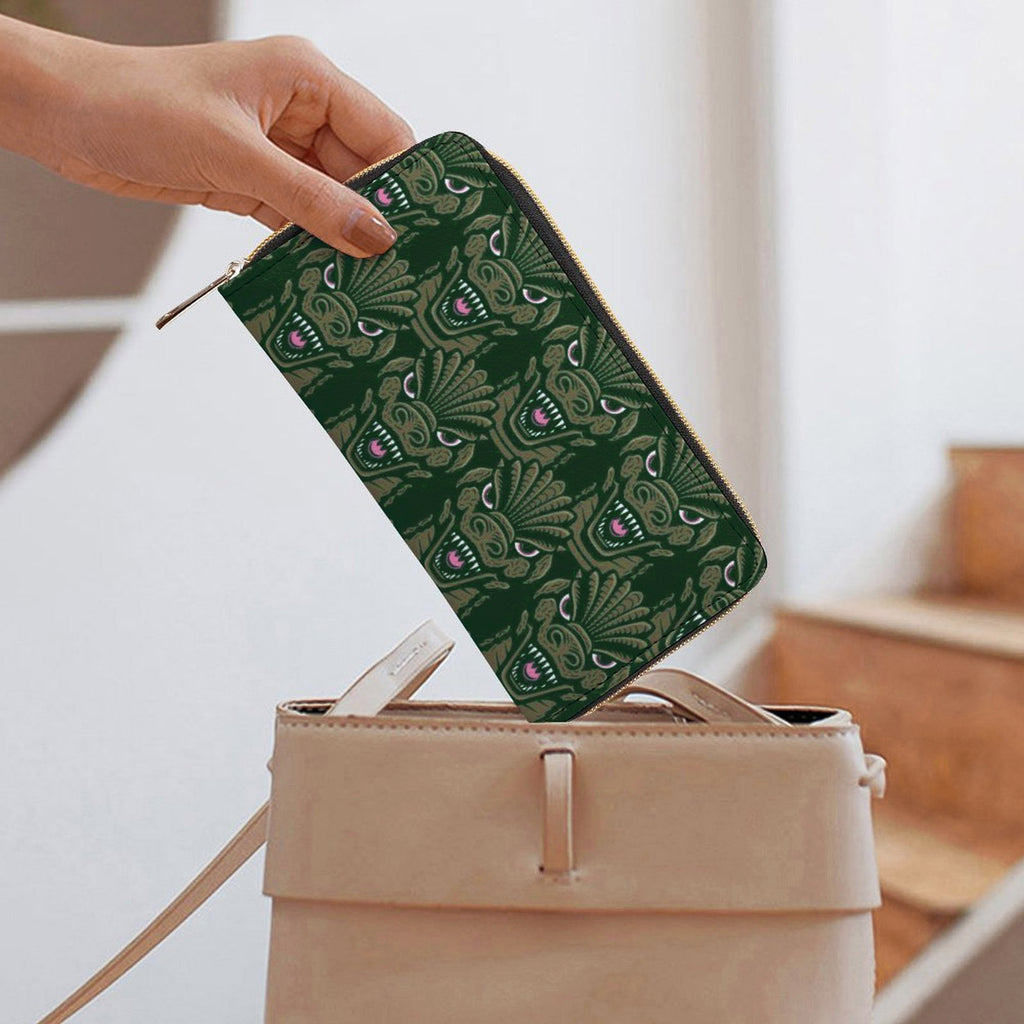 Green Kaiju Zippered Wallet