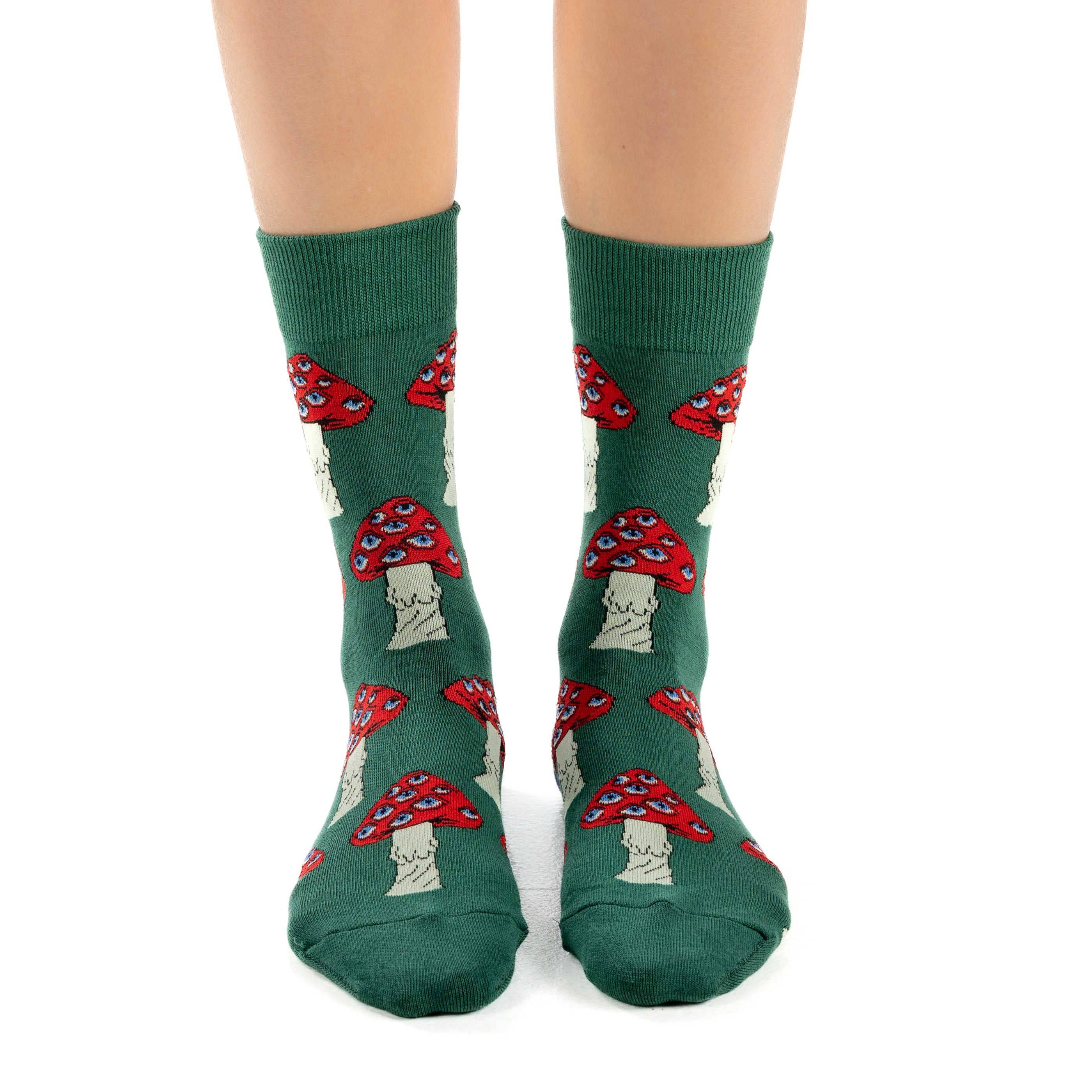 Eyeball Mushrooms Socks - S/M