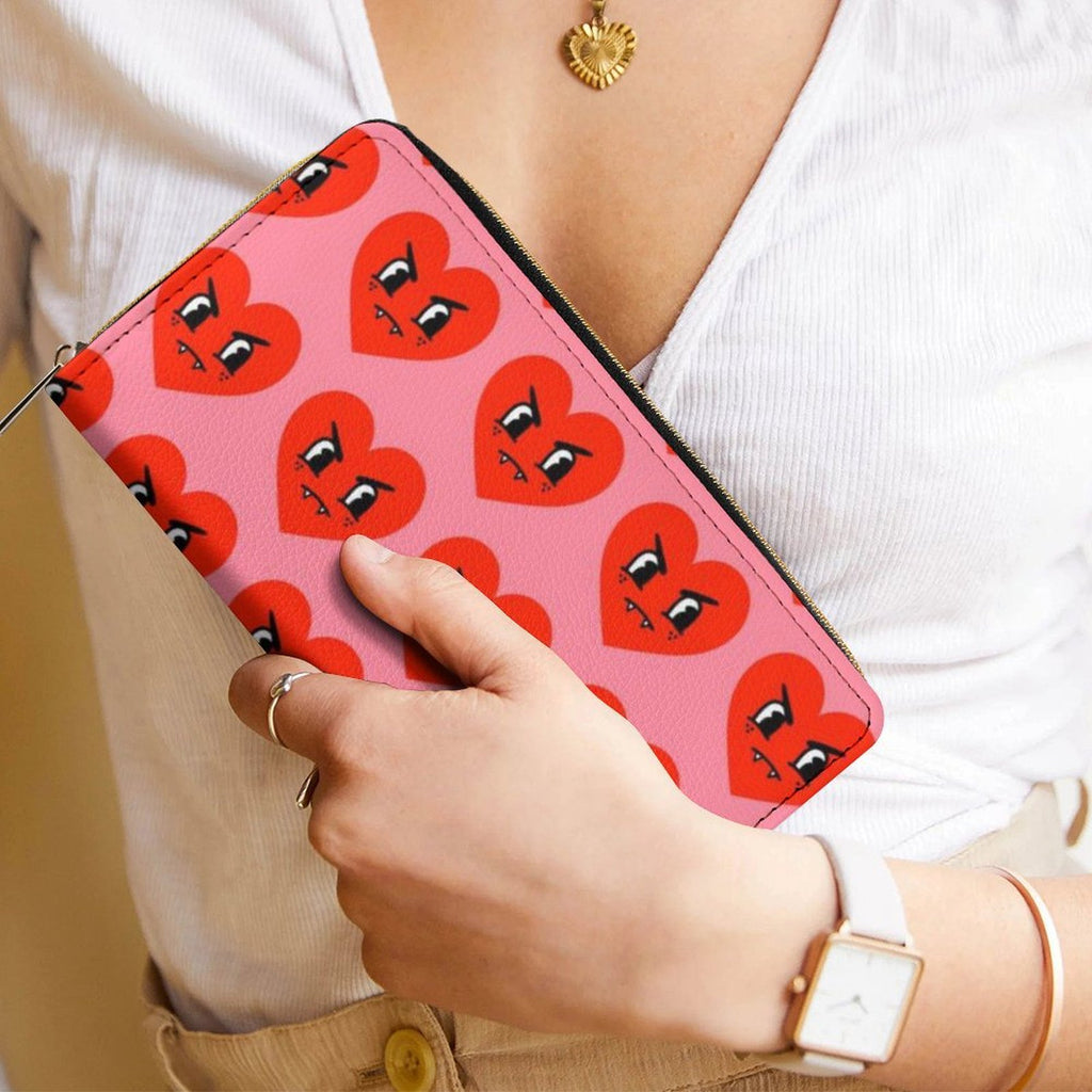 Grumpy Heart Zippered Wallet