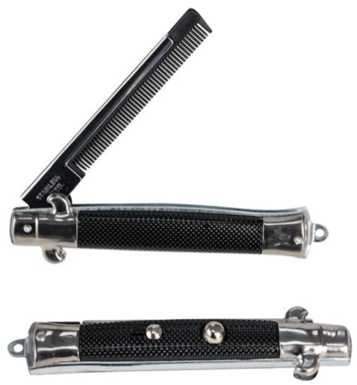Switchblade Style Folding Pocket Comb