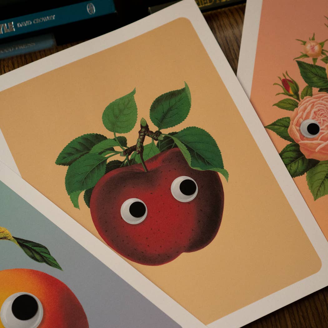 Googly Apple Art Print - 8x10