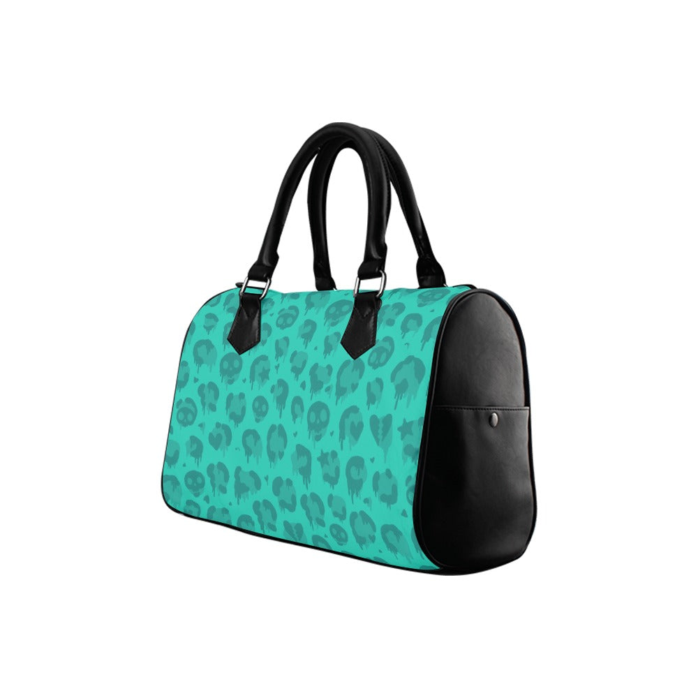 Vivid Leopard Print Boston Style Handbag