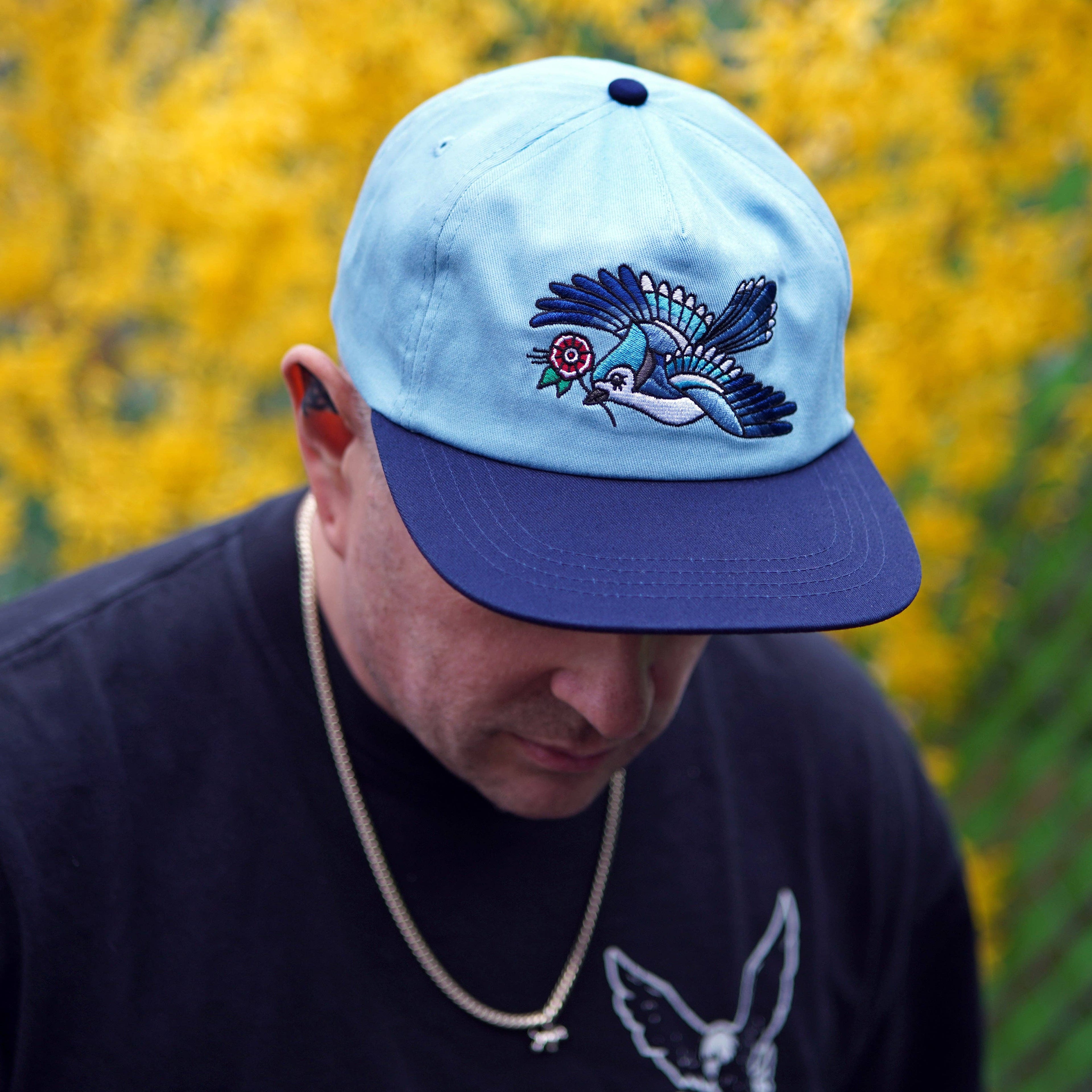 Blue Jay Unstructured Hat: Baby Blue/Navy