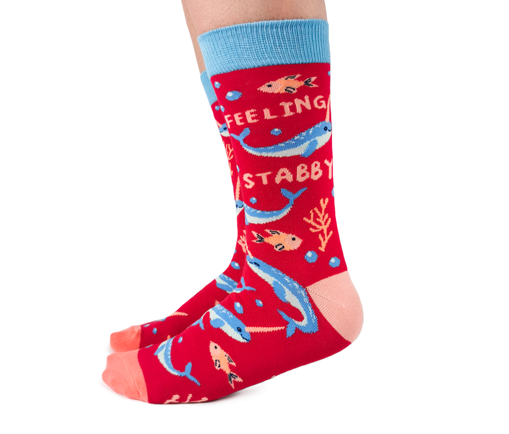 Naughty Narwhal Socks - (S/M)