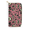 Pink/Teal Eyeballs! Zippered Wallet