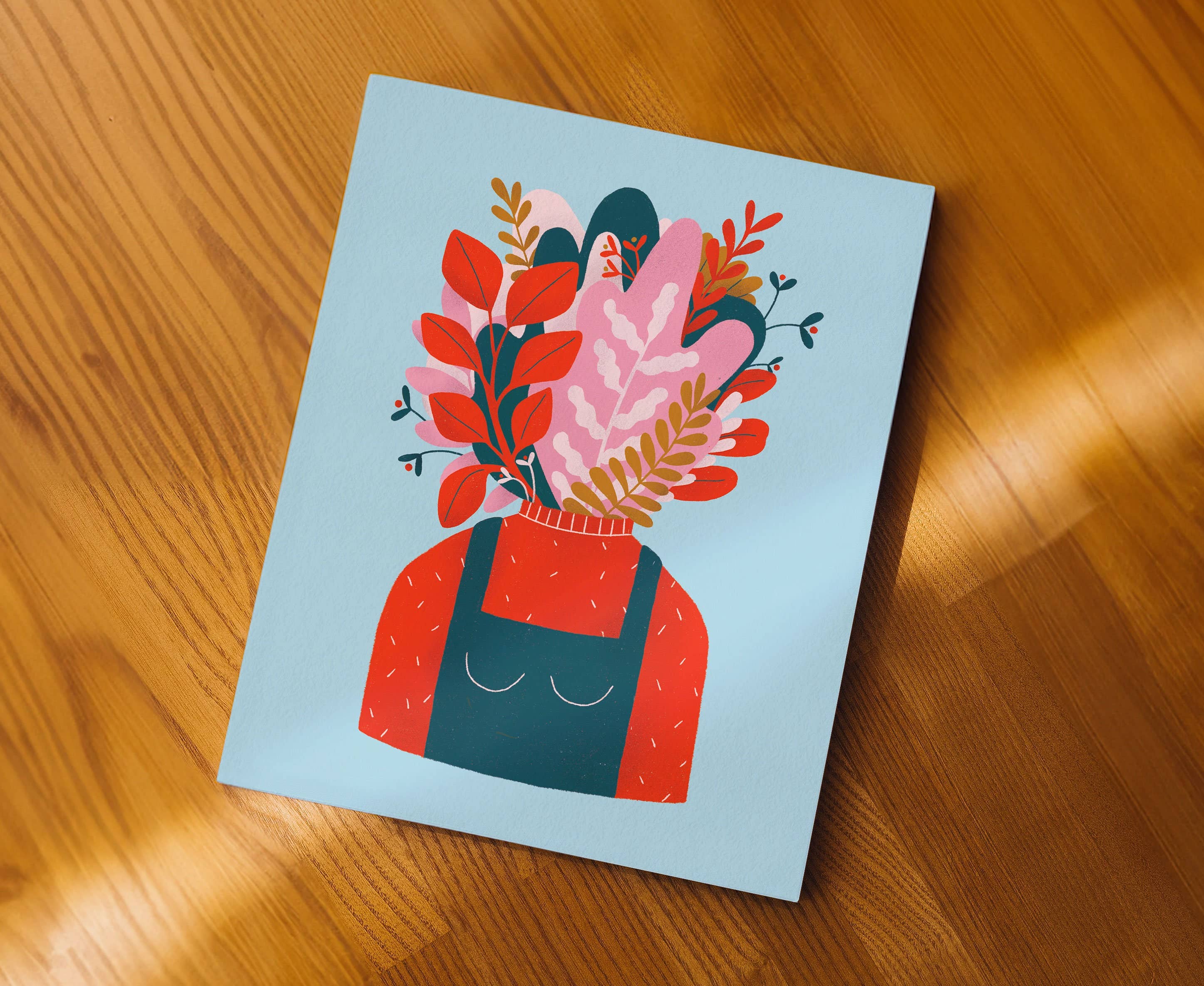 Head in Flowers Print - 8x10