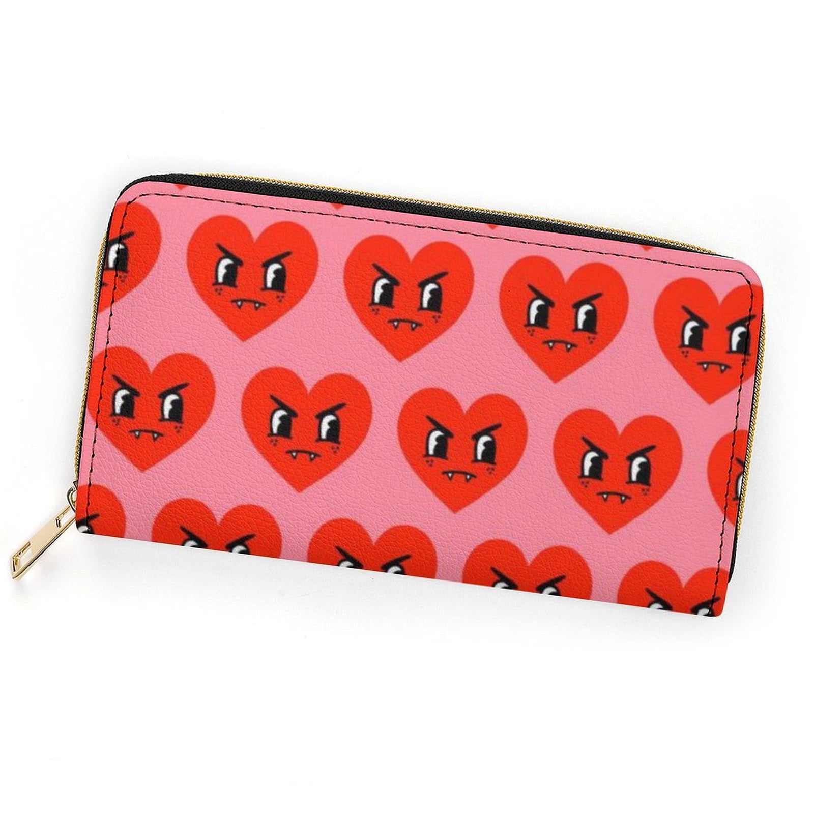 Grumpy Heart Zippered Wallet