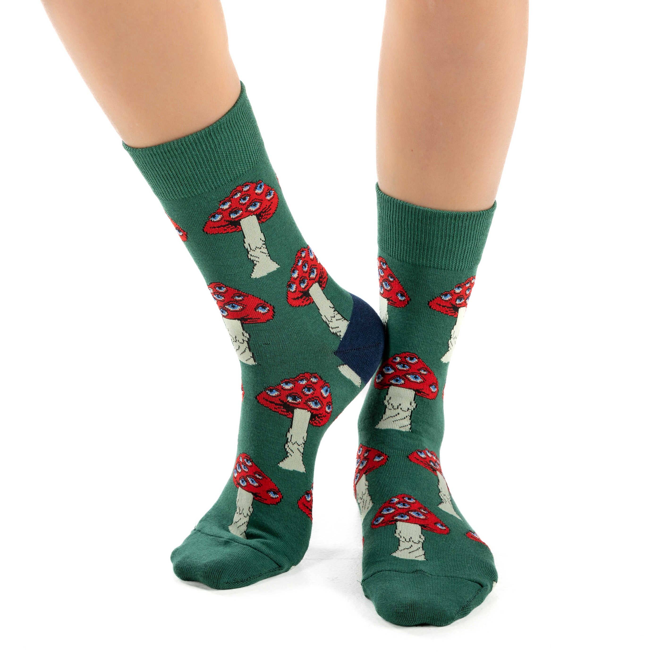 Eyeball Mushrooms Socks - S/M