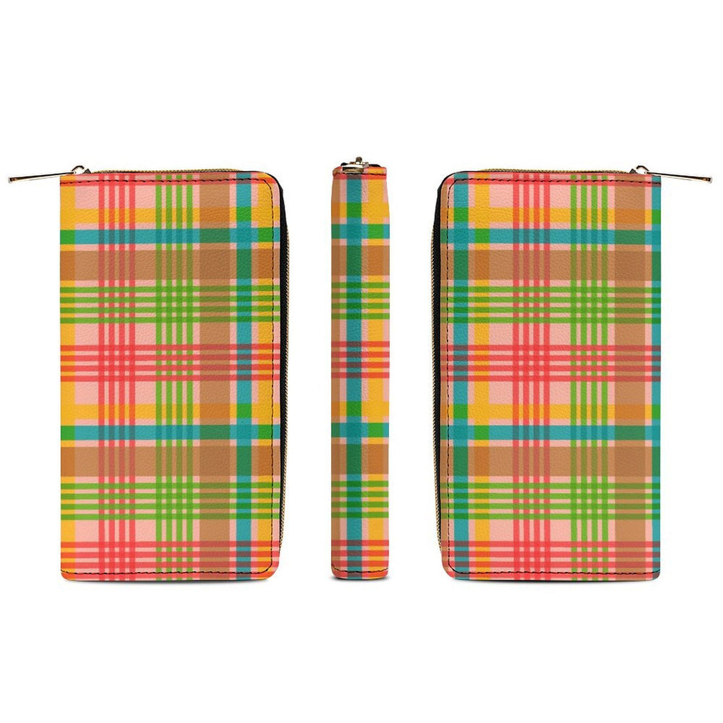 Happy Plaid Zippered Wallet