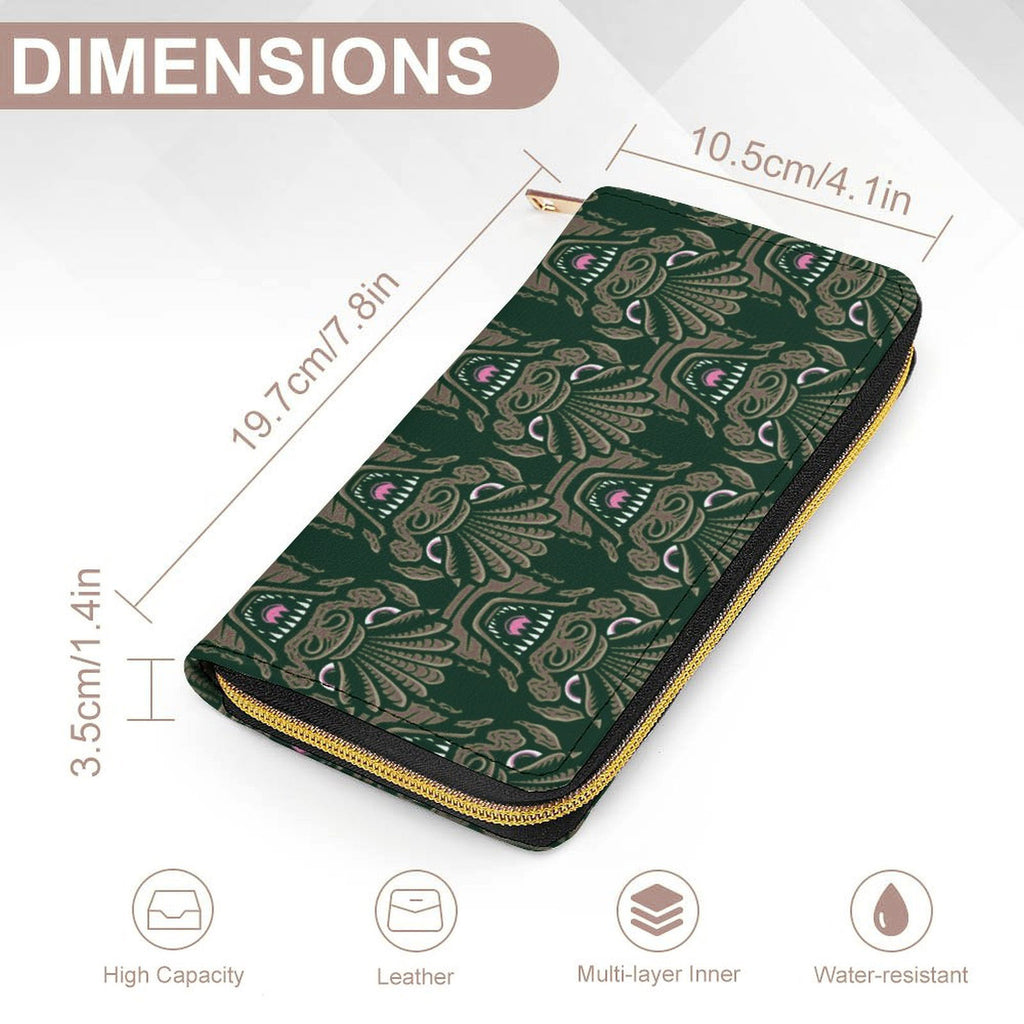 Green Kaiju Zippered Wallet