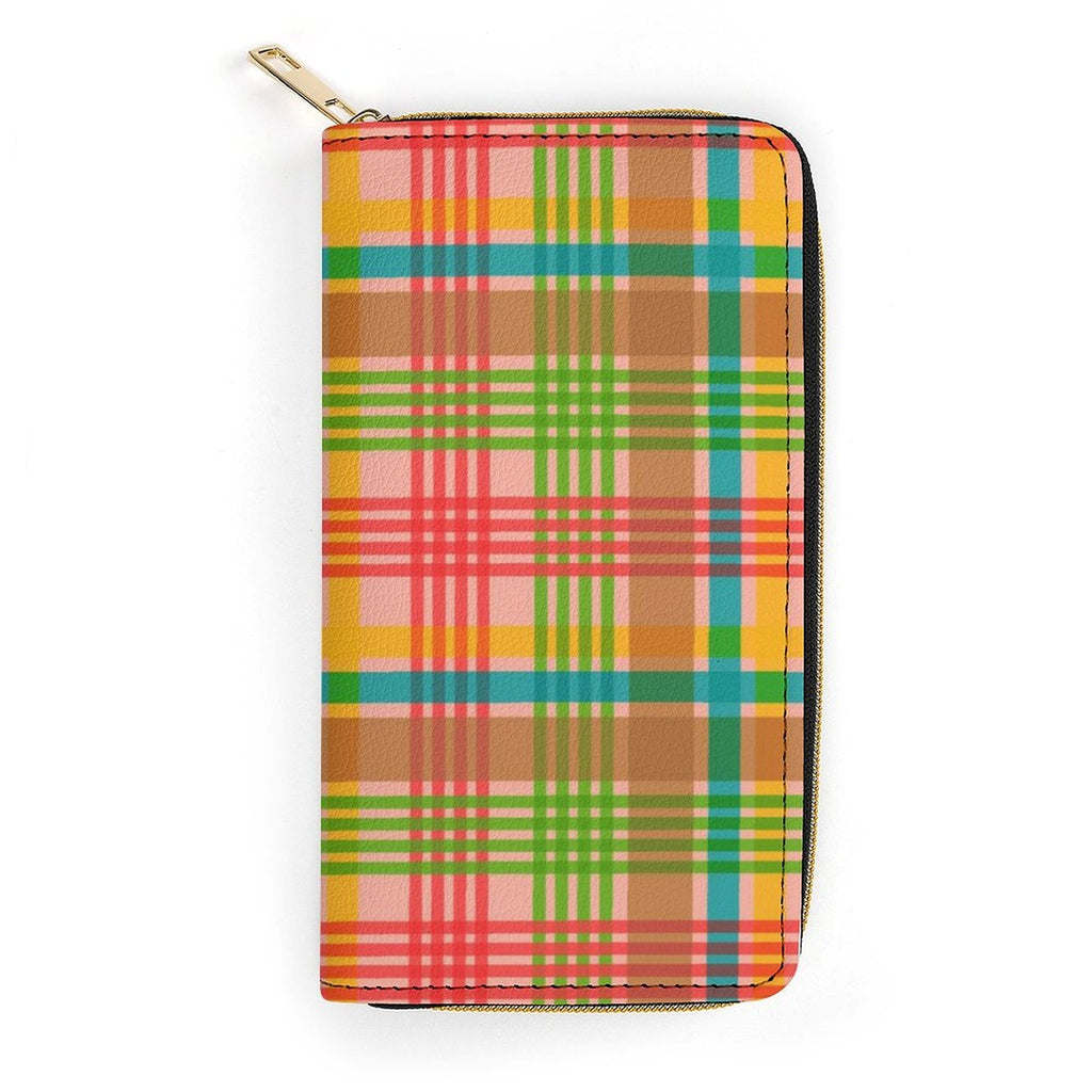 Happy Plaid Zippered Wallet