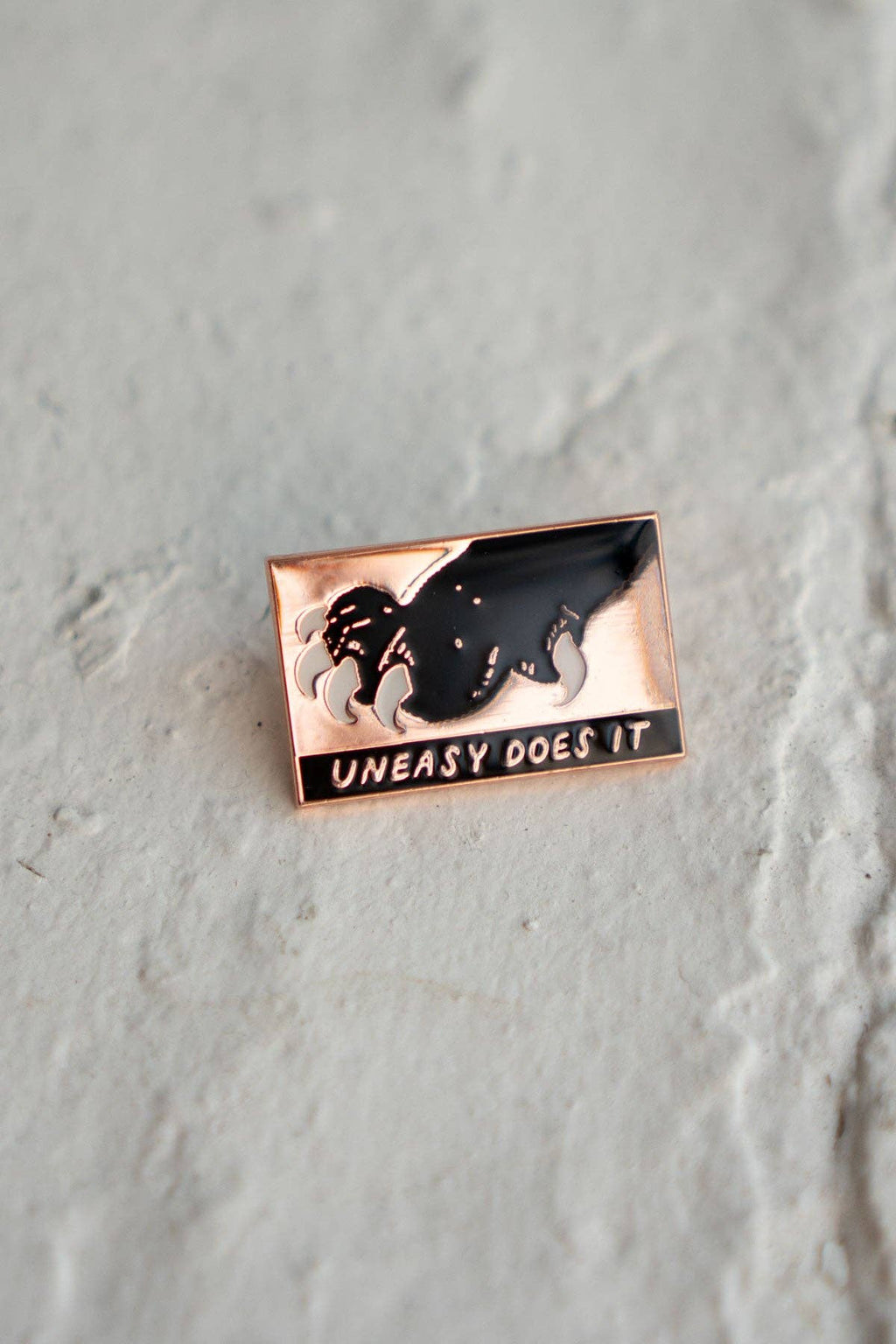 Uneasy Does It Lapel Pin