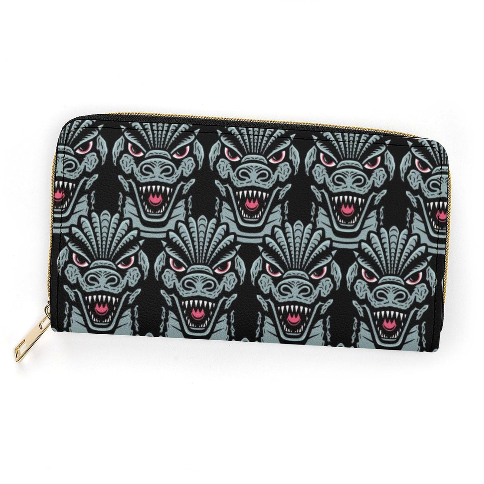 Grey Kaiju Zippered Wallet