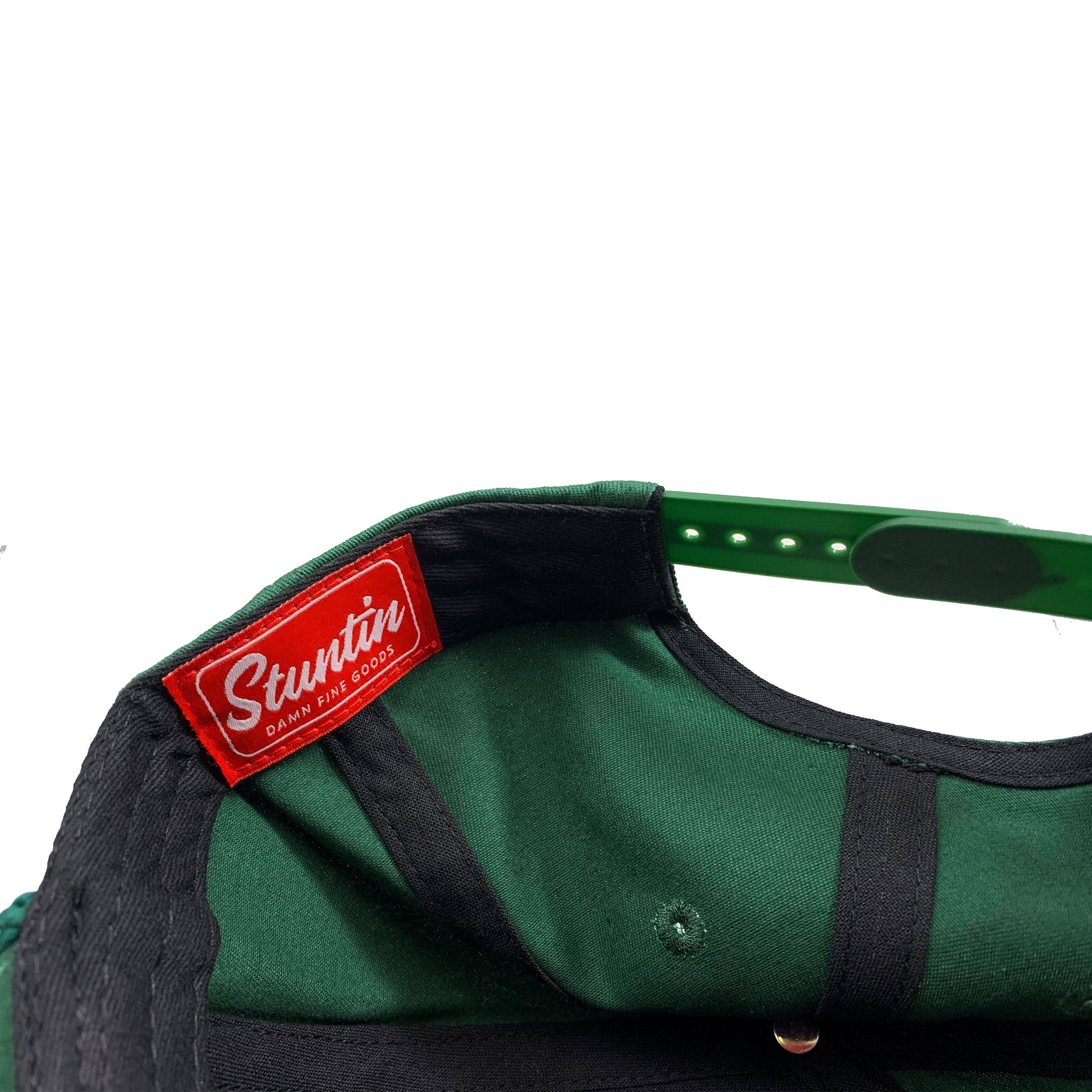 Unisex Tattoo-Style Tiger Cap: Spruce Green
