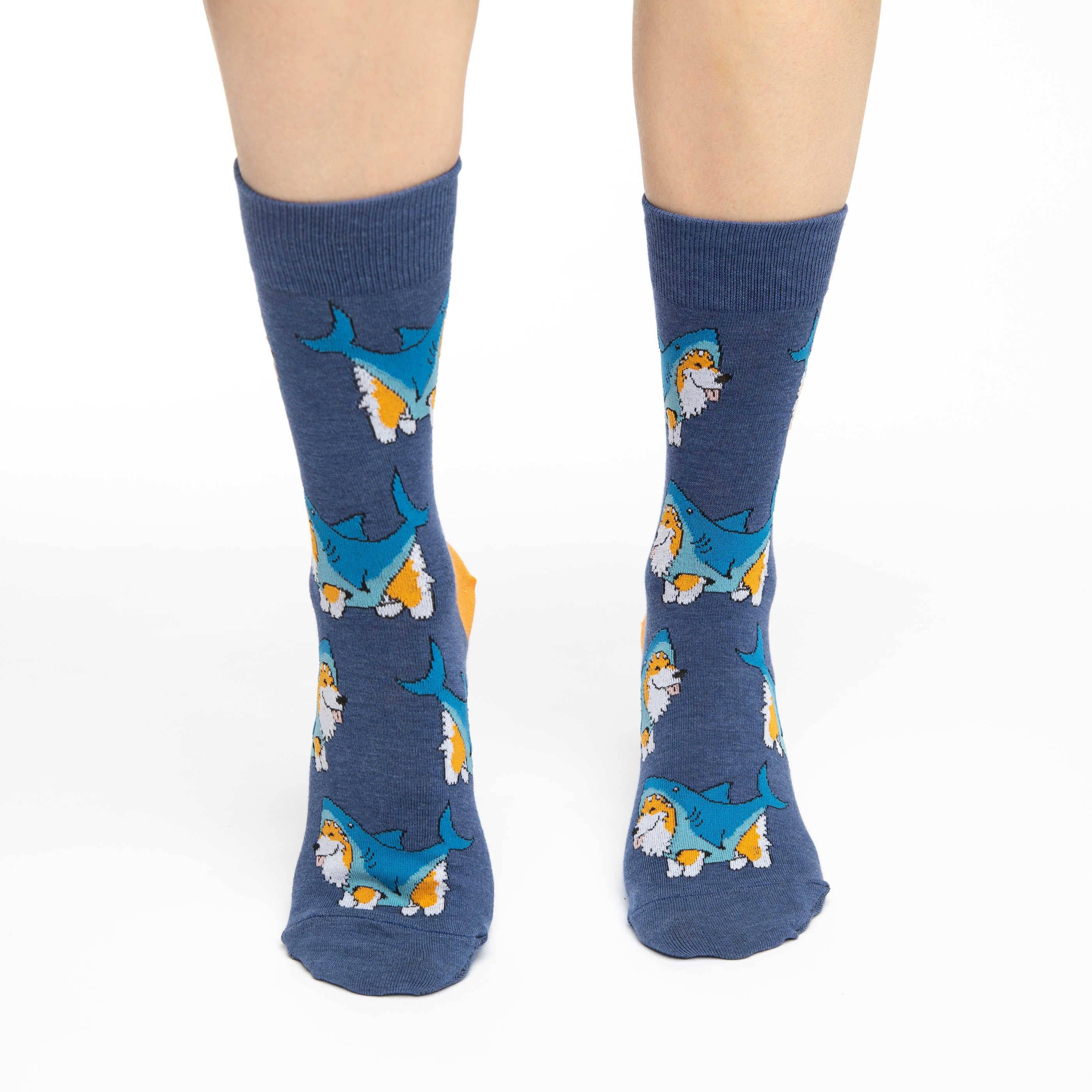 Corgi Sharks Socks - S/M