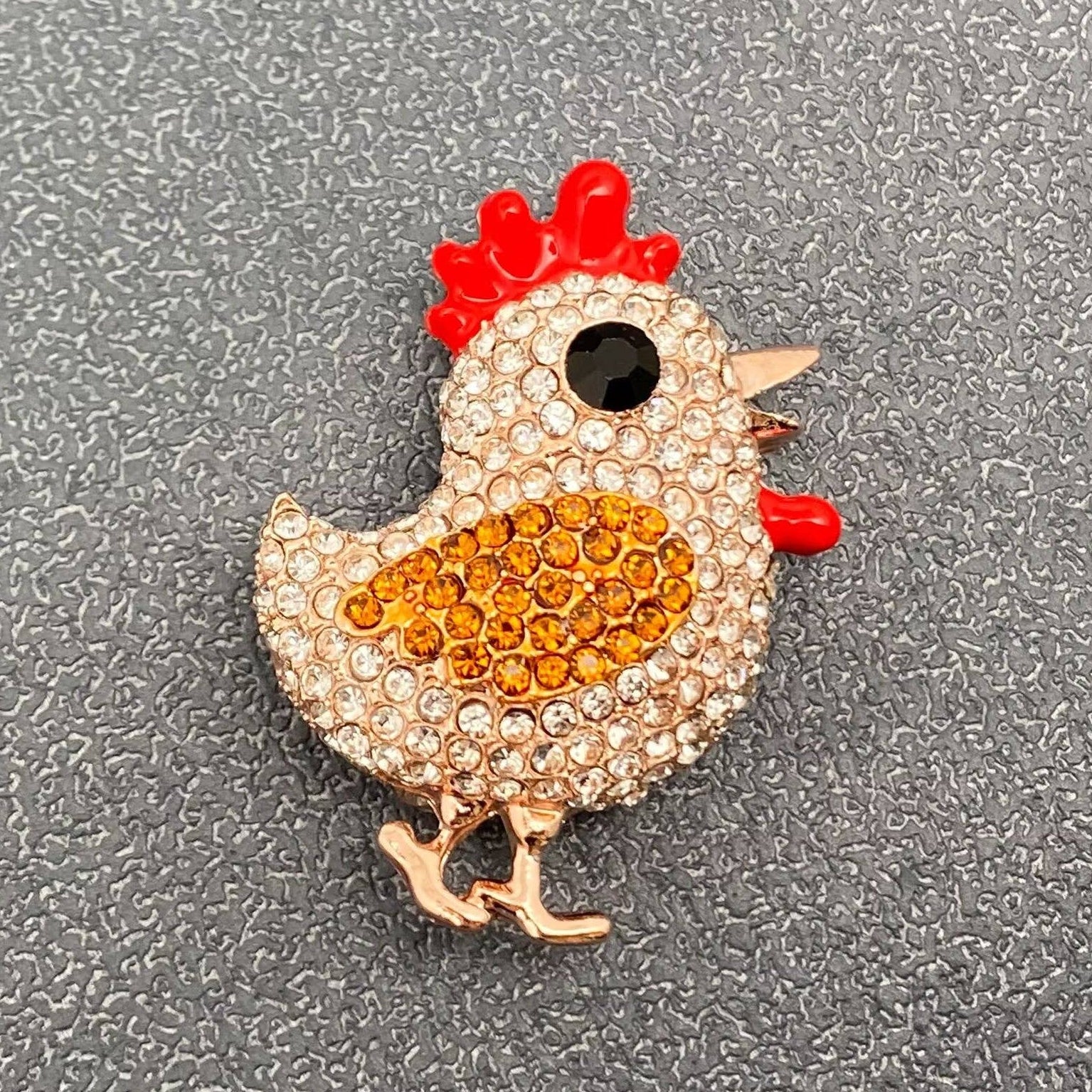 Rhinestone Chick Brooch