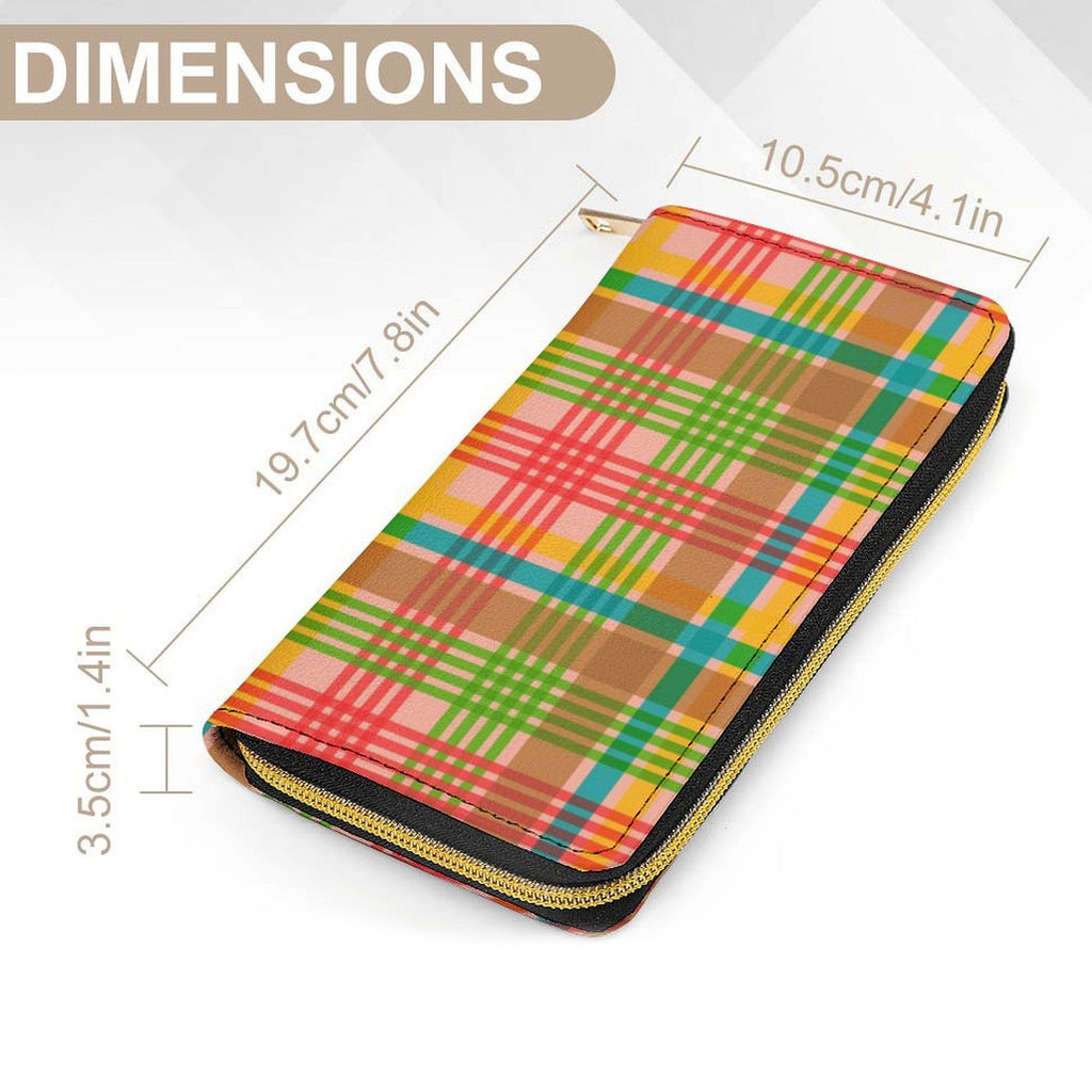 Happy Plaid Zippered Wallet