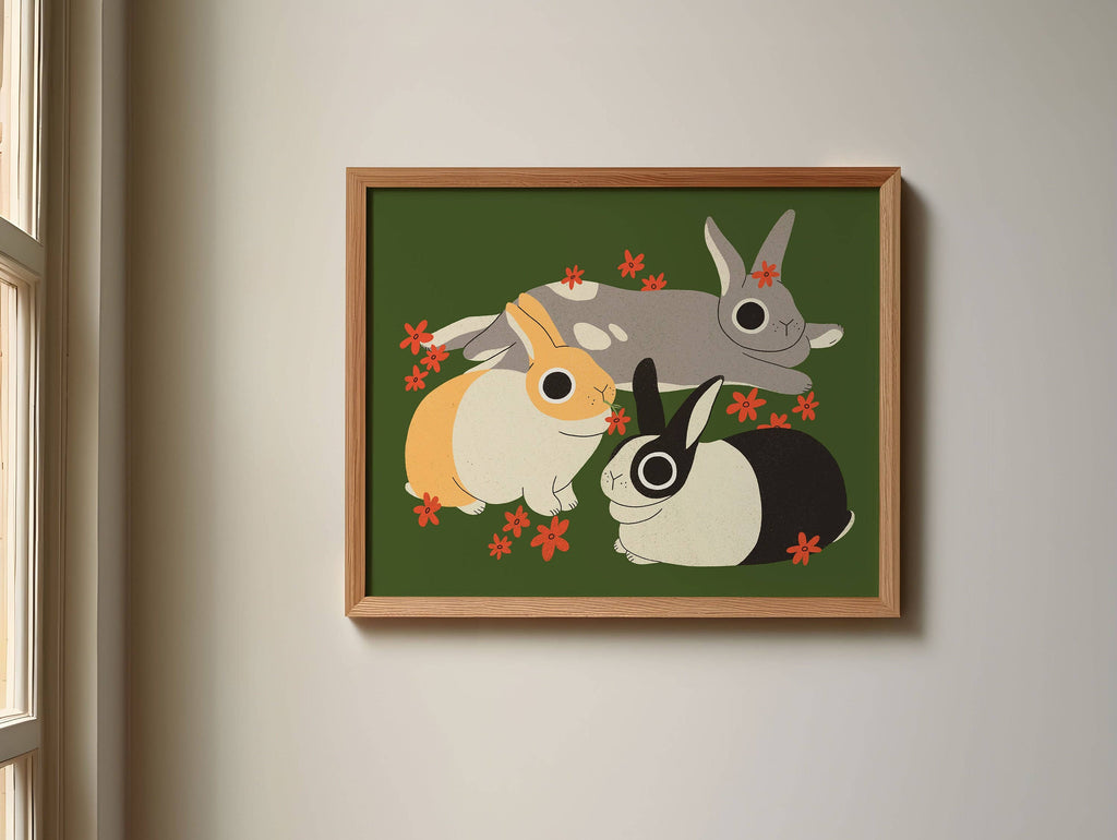 Rabbit Trio Print - 10x8