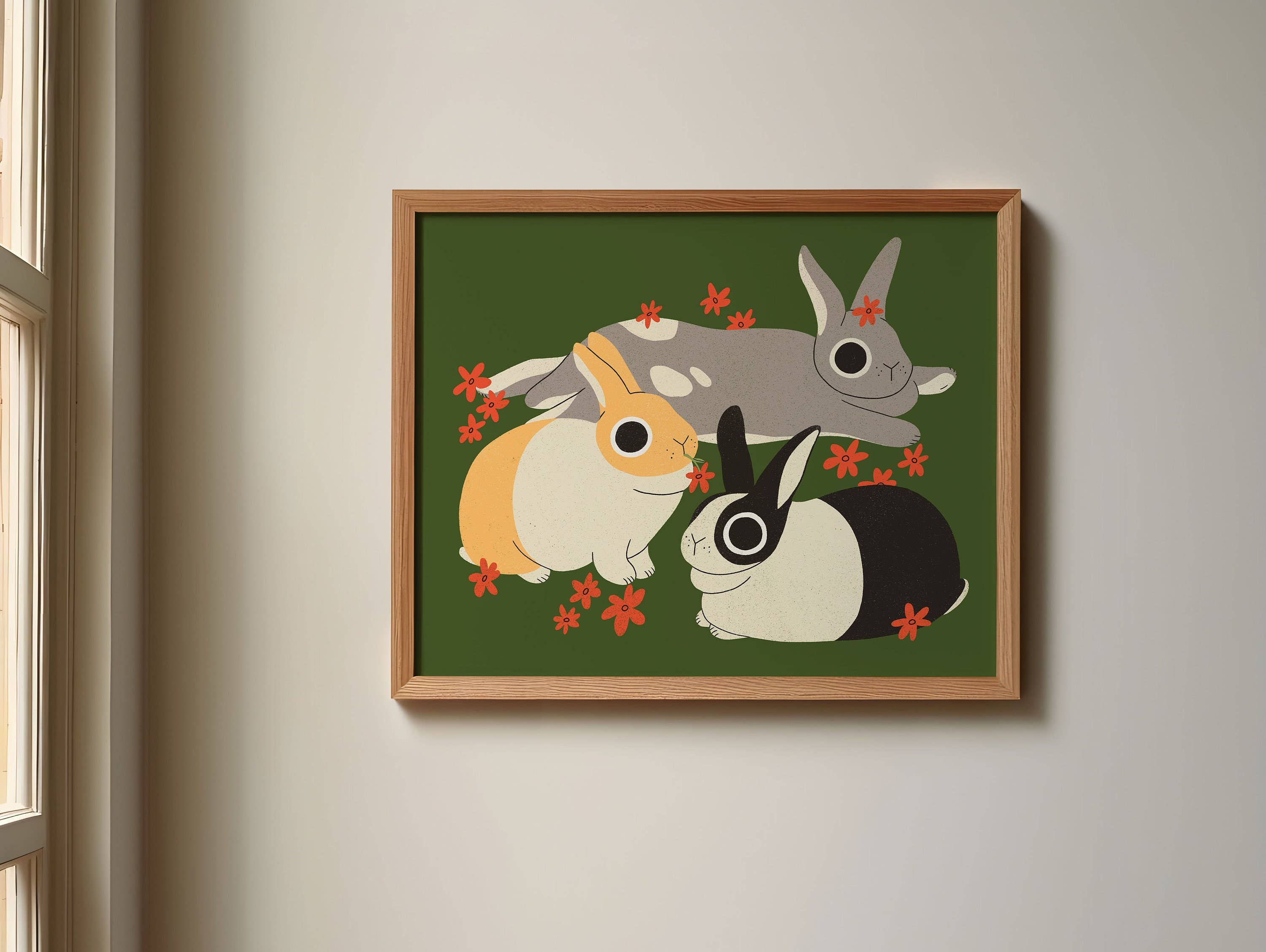 Rabbit Trio Print - 10x8