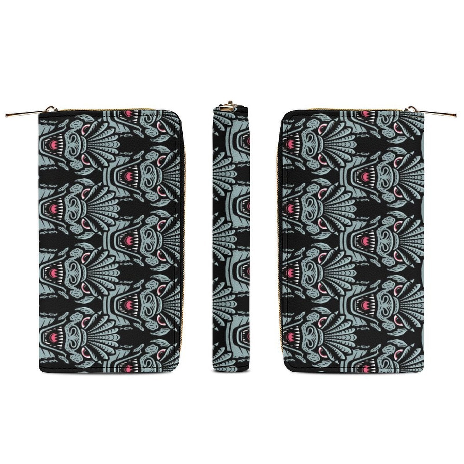 Grey Kaiju Zippered Wallet