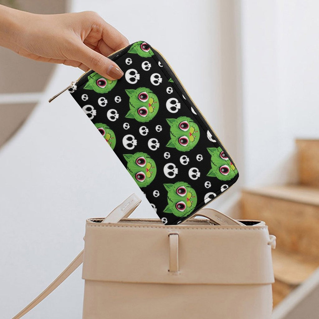 Zombie Cat Zippered Wallet