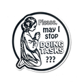 Doing Tasks Round Sticker