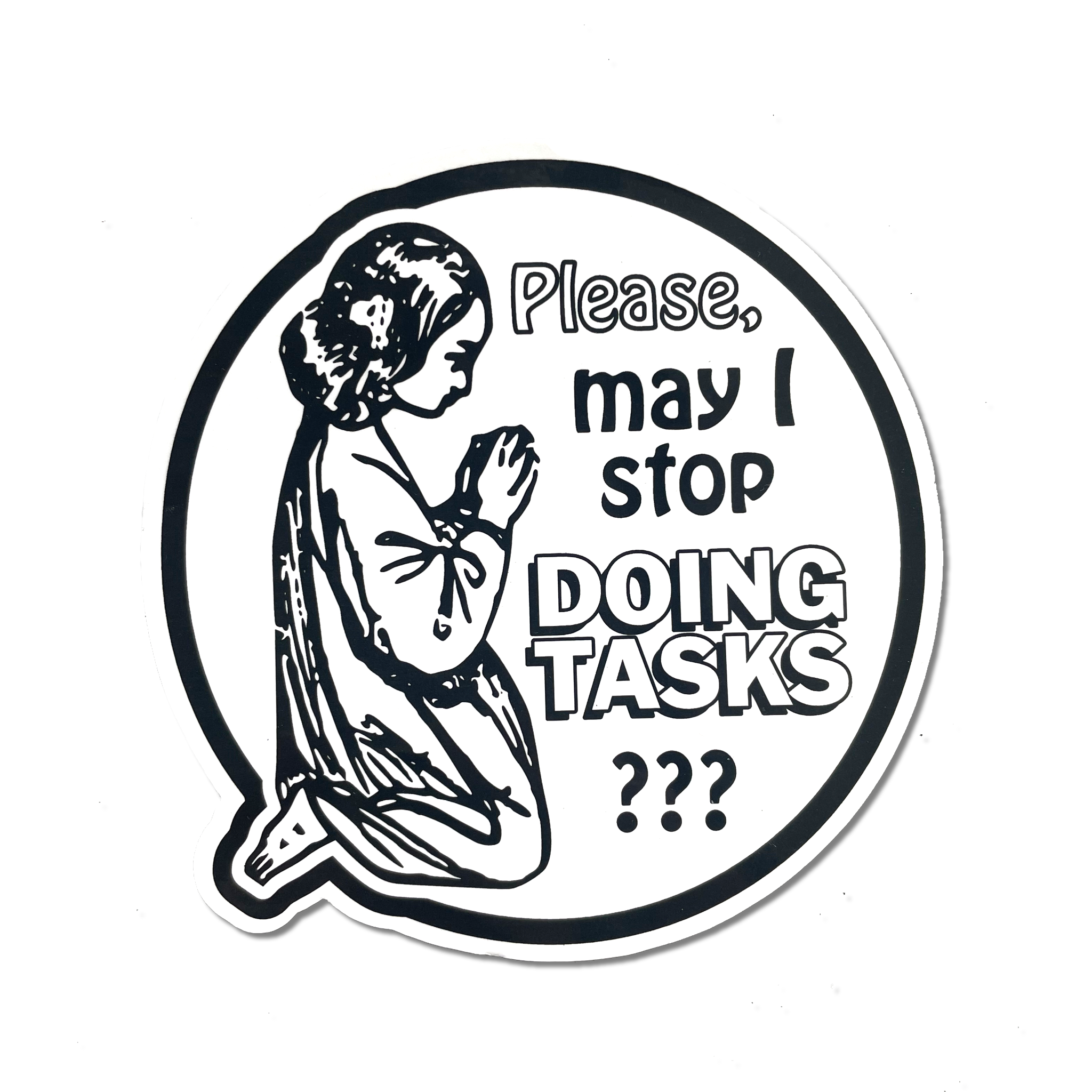 Doing Tasks Round Sticker