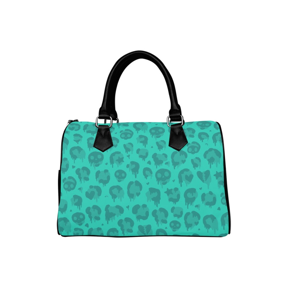 Vivid Leopard Print Boston Style Handbag