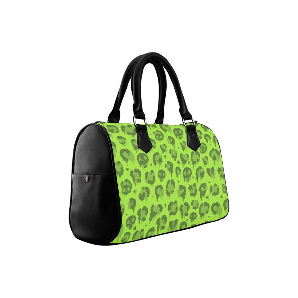 Vivid Leopard Print Boston Style Handbag
