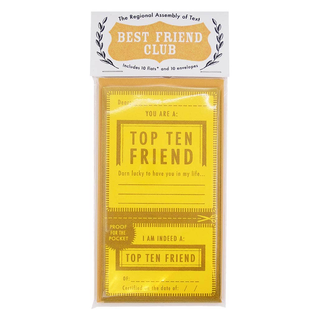 Top Ten Friend Notes