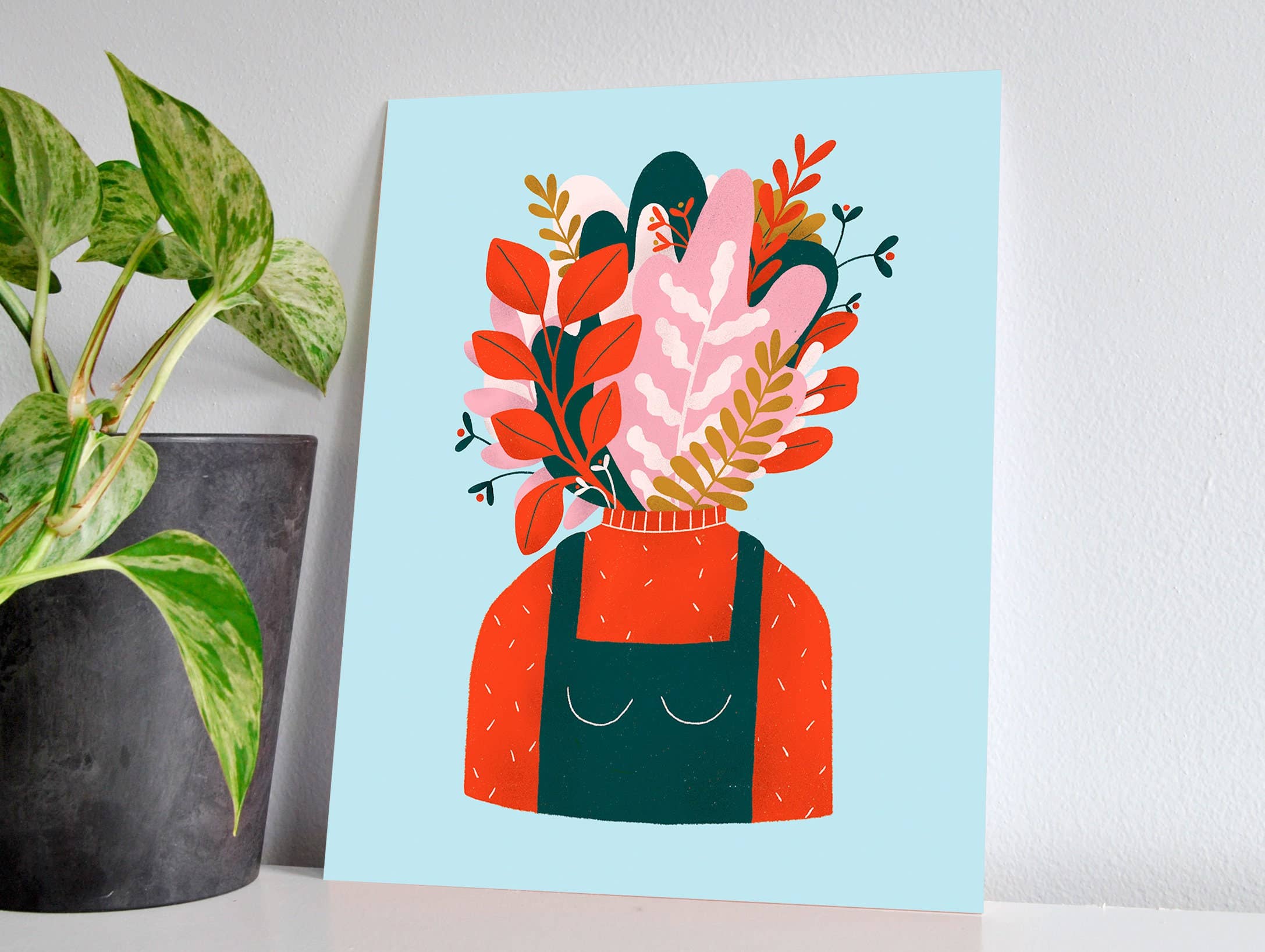 Head in Flowers Print - 8x10