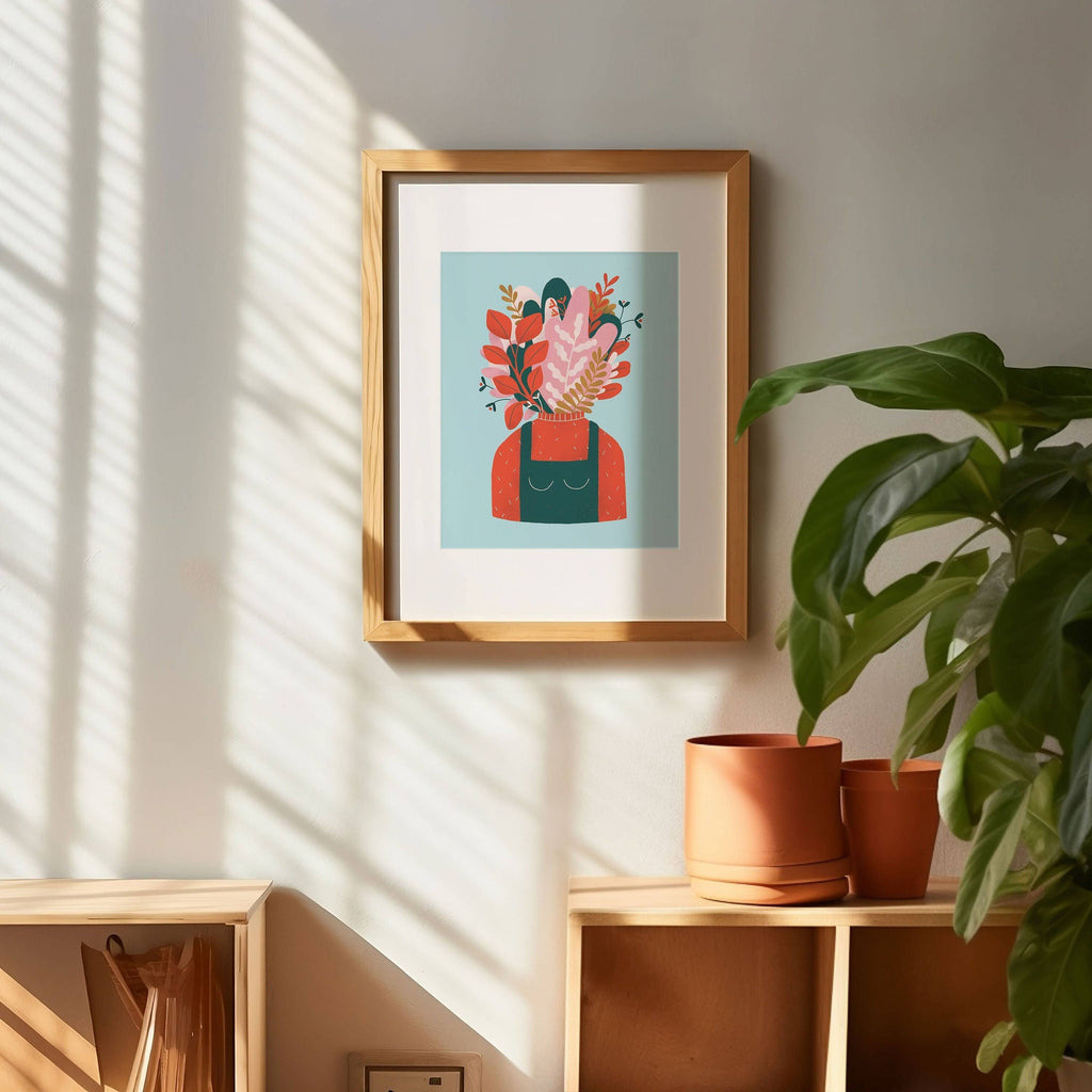 Head in Flowers Print - 8x10