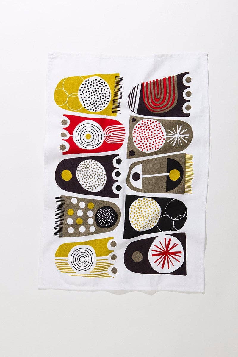 Geometric Tulips Tea Towel
