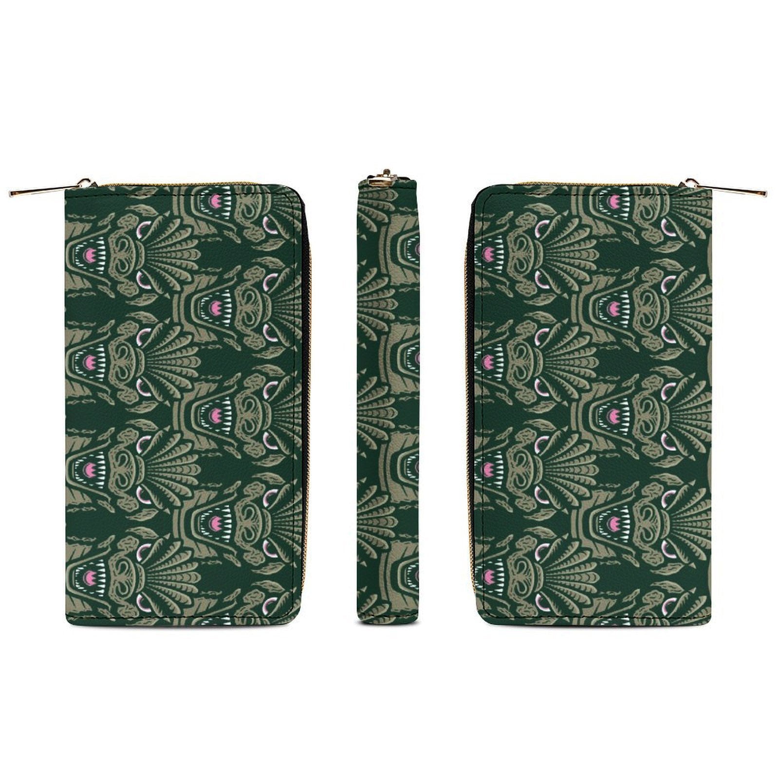Green Kaiju Zippered Wallet