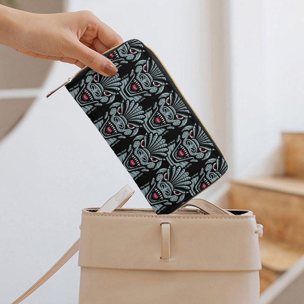 Grey Kaiju Zippered Wallet