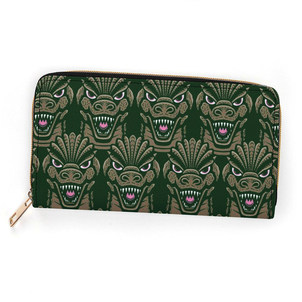 Green Kaiju Zippered Wallet