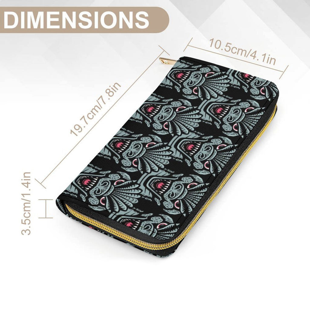 Grey Kaiju Zippered Wallet
