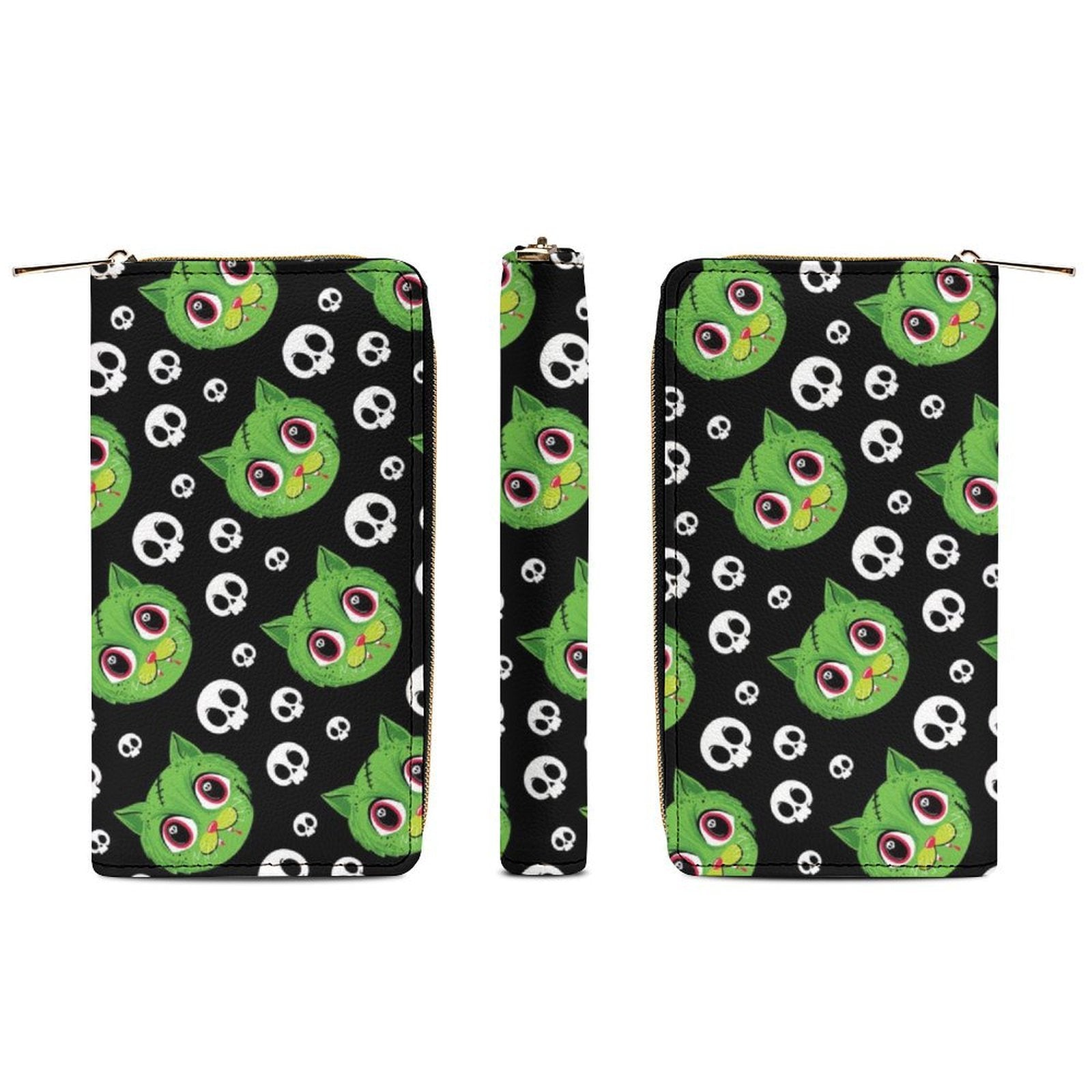 Zombie Cat Zippered Wallet