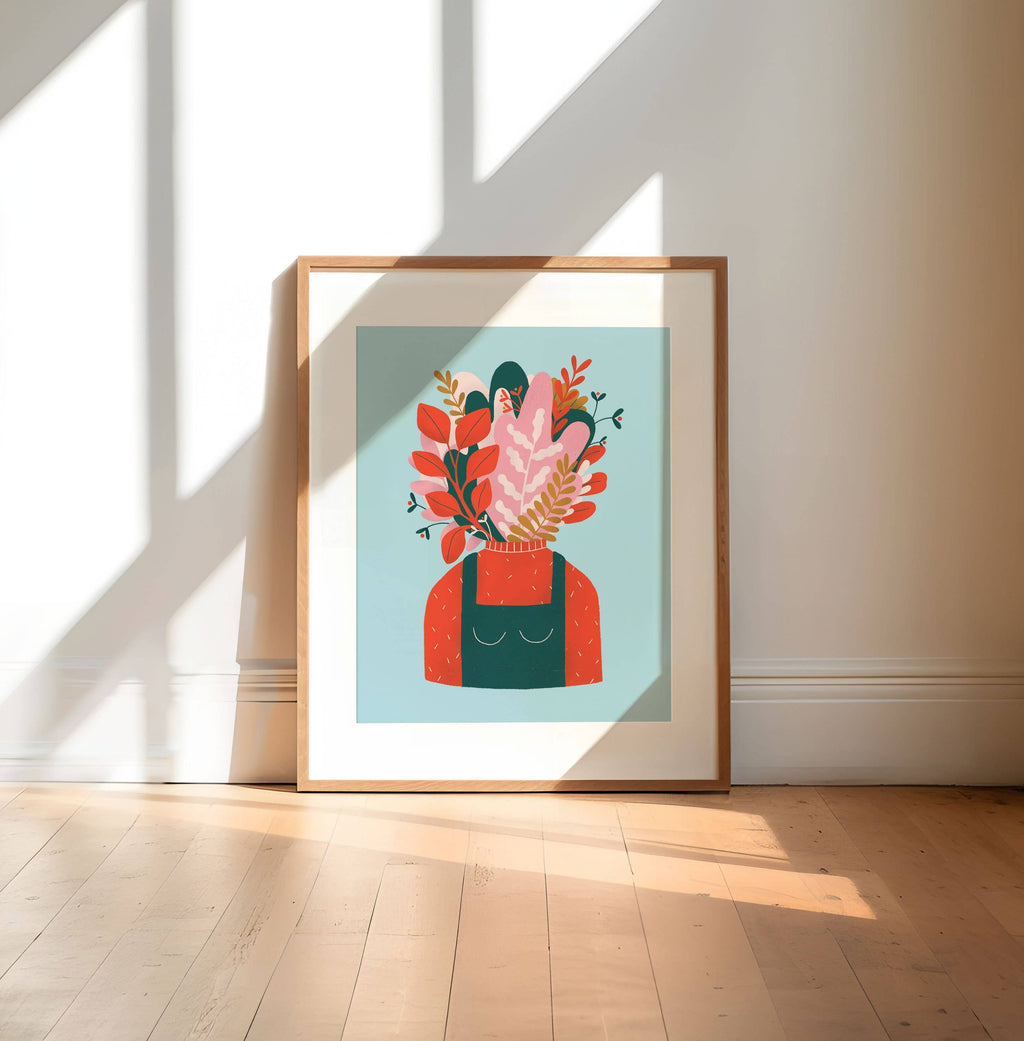 Head in Flowers Print - 8x10