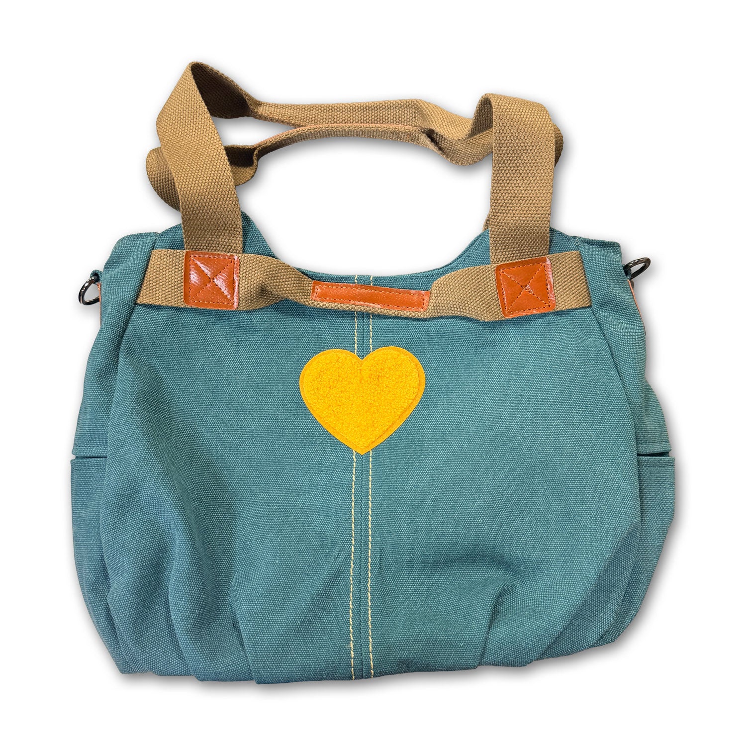 Chenille Heart Denim Bag