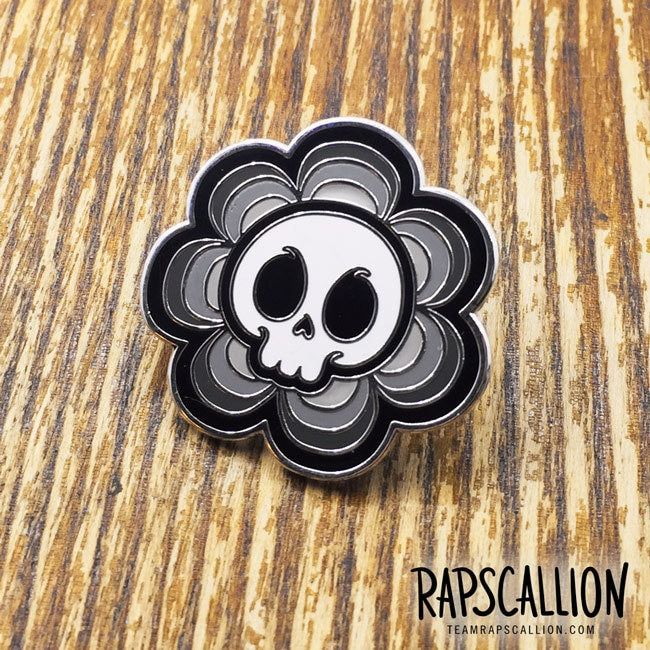 Skull Flower Enamel Lapel Pin
