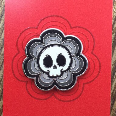 Skull Flower Enamel Lapel Pin
