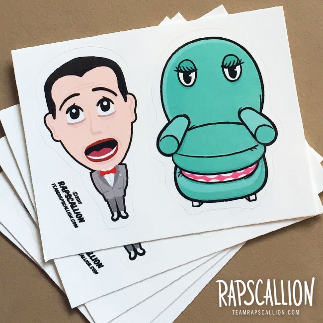 Pee Wee Herman Inspired Stickers