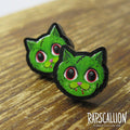 Zombie Cat Acrylic Stud Earrings